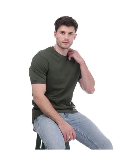 Mens Lacer Split Micro Stitch T-shirt Green Mercery
