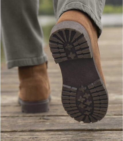 Men's Brown Zip-Up Ankle Boots