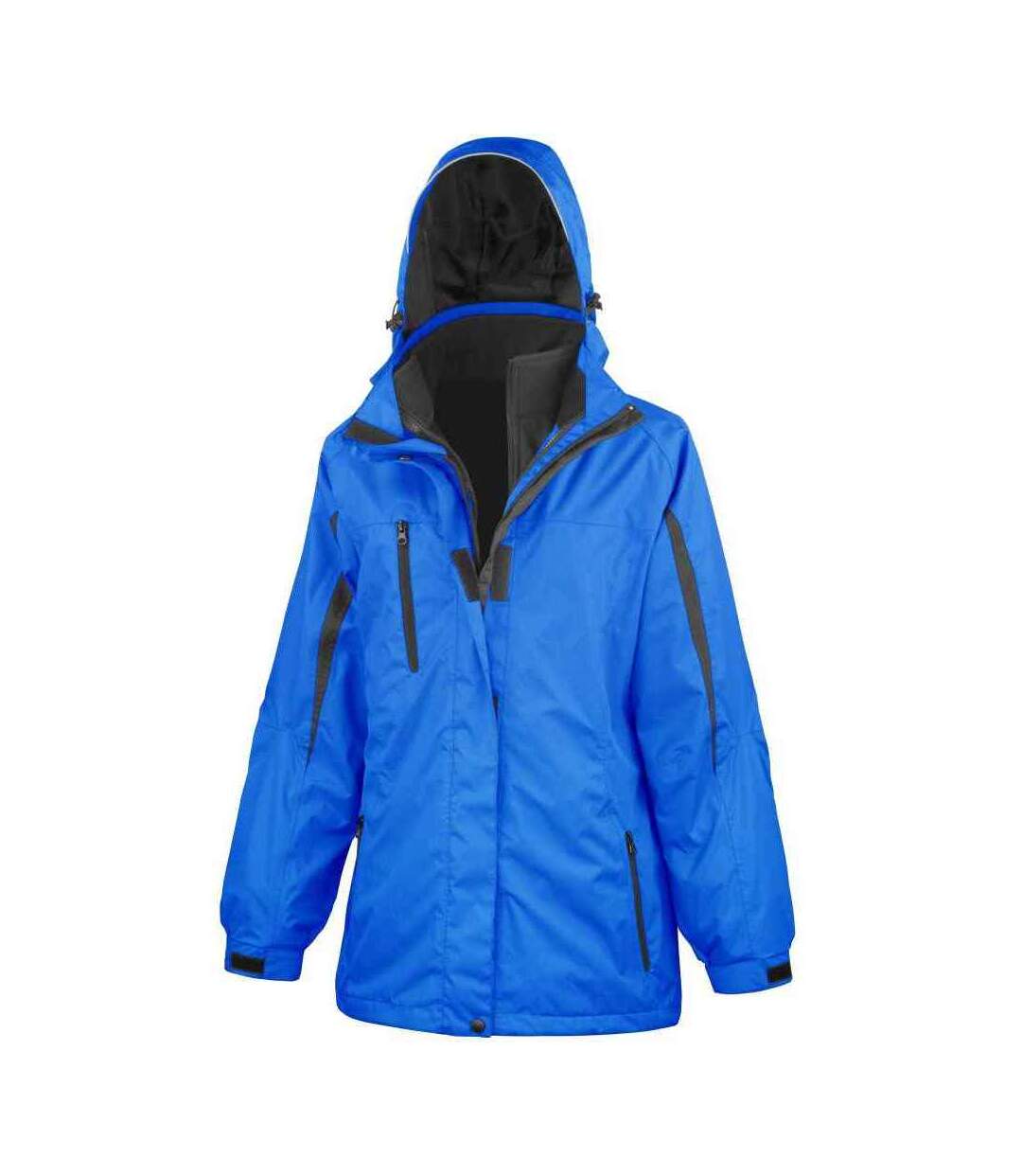 Womens/ladies journey 3 in 1 soft shell jacket royal blue/black Result