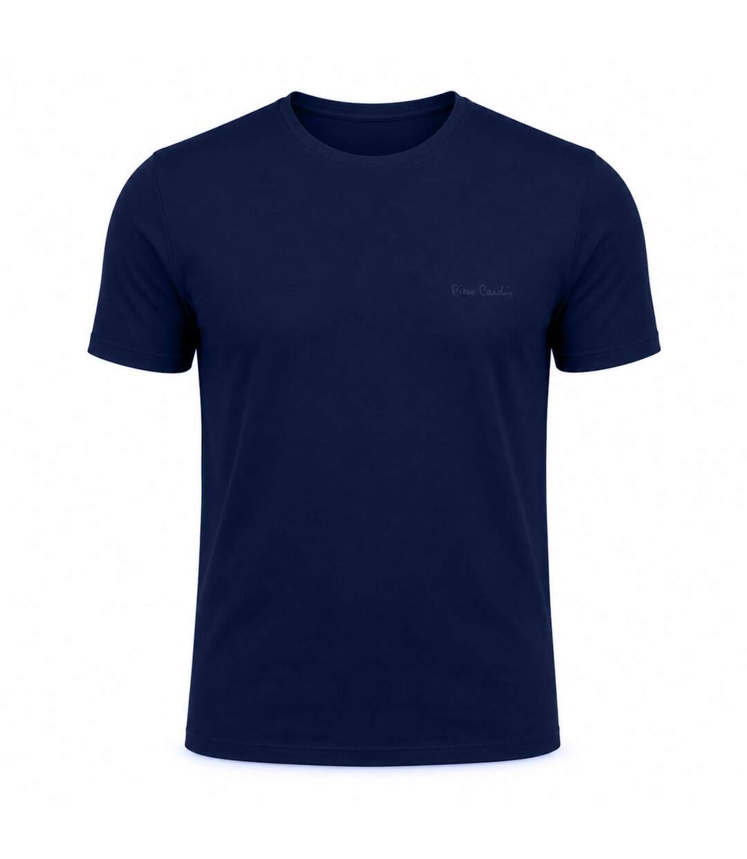 T-shirt homme en col rond avec broderie signature sur la poitrine Pierre Cardin-1