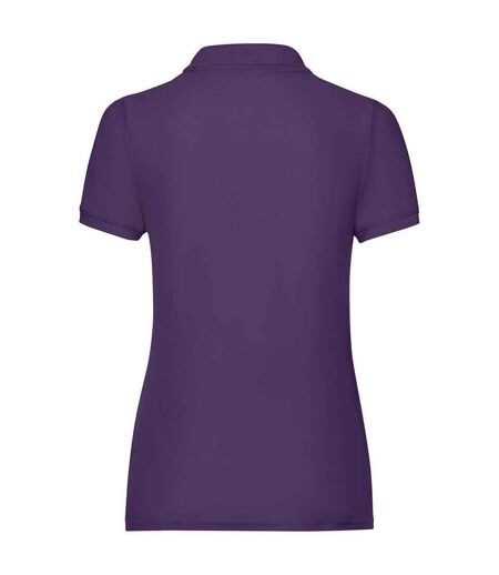 Womens/ladies lady fit piqué polo shirt purple Fruit of the Loom