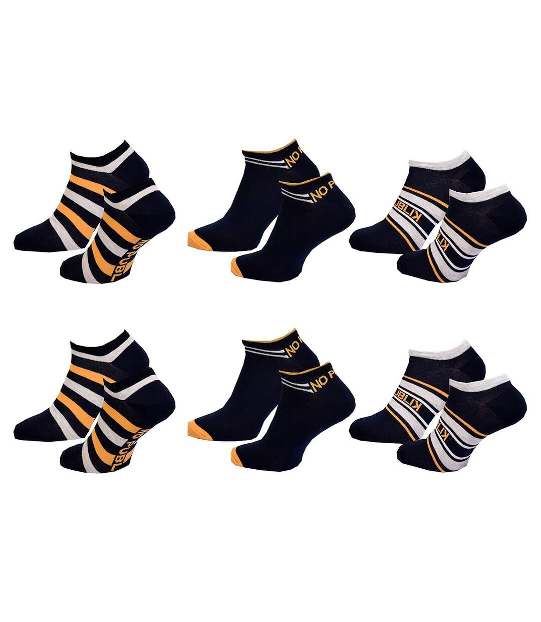 Chaussettes Homme NO PUBLIK Qualité et Confort-Assortiment modèles photos selon arrivages- Pack de 6 Paires SNEAKERS NO PUBLIK 28811