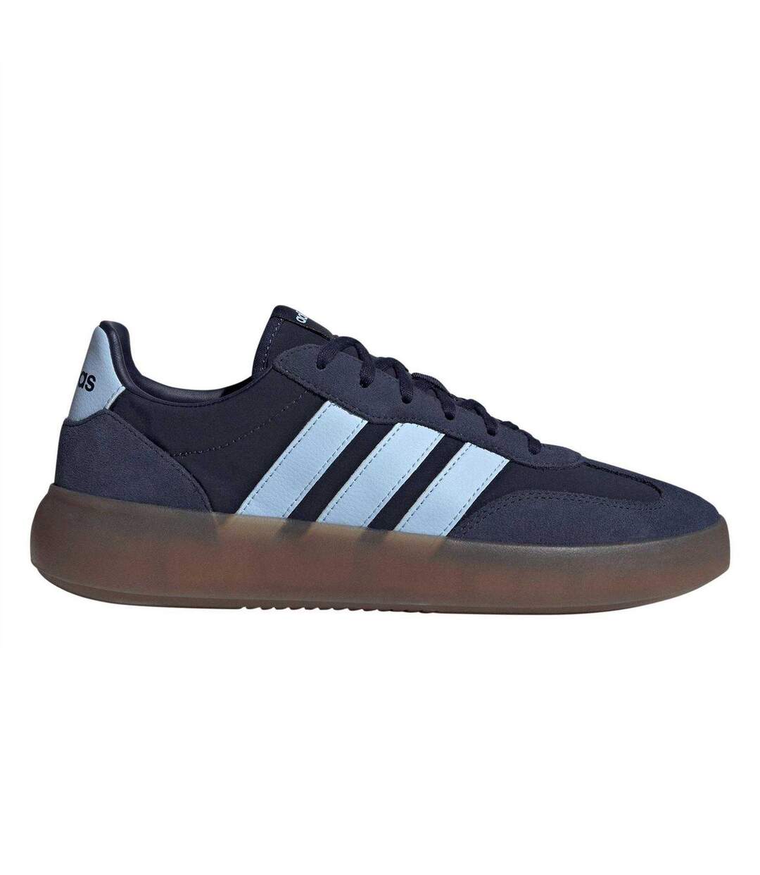 Mens Barreda Decode 3 Stripes Suede Trainers Navy Blue Gum Adidas-1