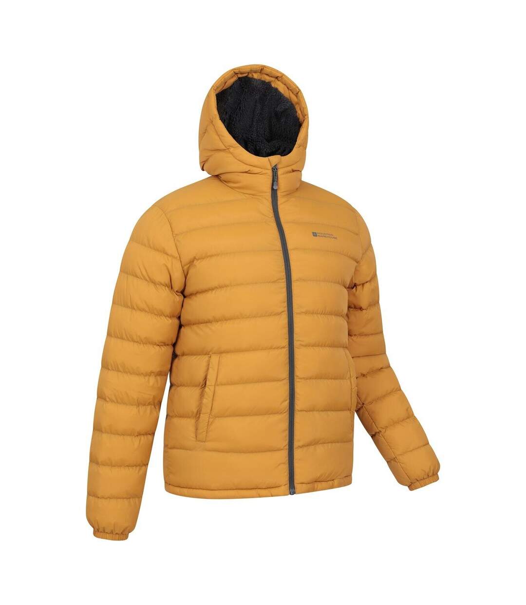 Mens seasons faux fur lined padded jacket mustard Mountain Warehouse