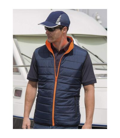 Safeguard Mens Reversible Soft Padded Safety Gilet Fluorescent Orange Navy Result