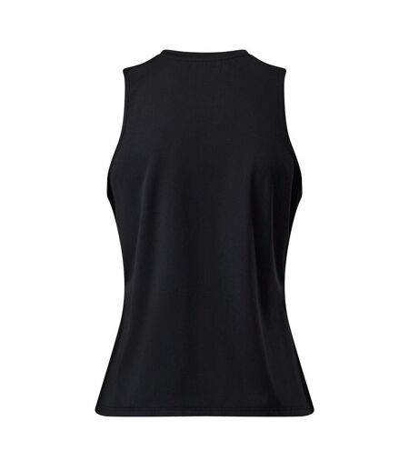 Womens/ladies Victory Split Hem Tank Top Black Gym King