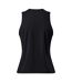 Womens/ladies Victory Split Hem Tank Top Black Gym King-3