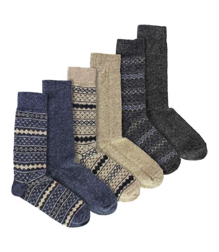 6 Pairs Mens Thick Alpaca Durable Boot Socks