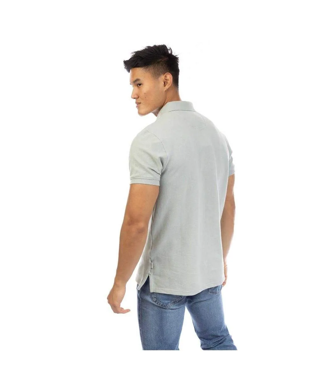 Mens Molton Regular Polo Shirt Grey Peter Werth-3