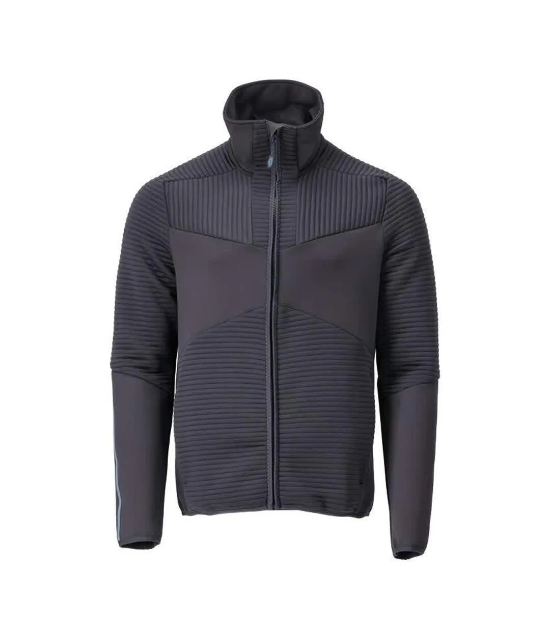 Mens Customised Striped Fleece Jacket Dark Navy Mascot-1