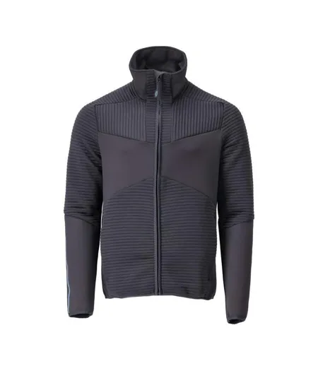 Mens Customised Striped Fleece Jacket Dark Navy Mascot