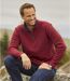 Pack of 2 Men's Microfleece Jumpers - Navy Burgundy