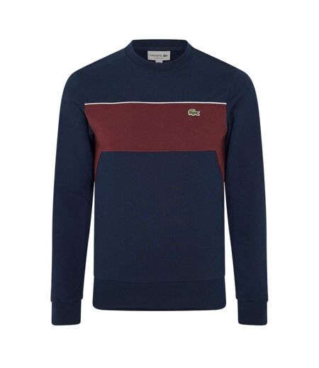 Sweat Motif/style Blocs De Couleurs Homme Bleu Marine Foncé Lacoste
