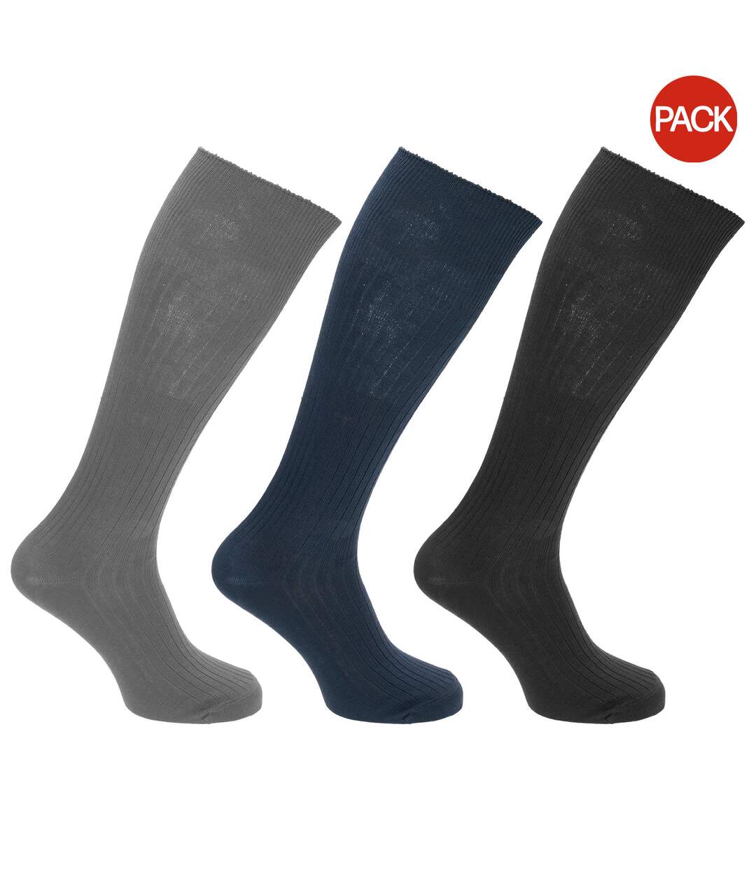 Chaussettes hautes homme noir/bleu marine/gris Universal Textiles-1