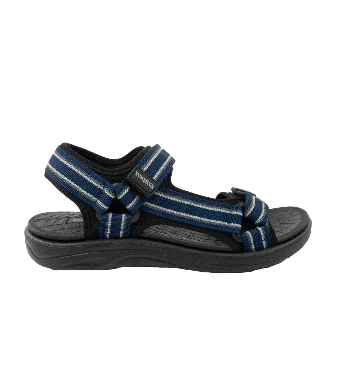 Sandales Motif/style Rayé Homme Noir Bleu Marine Foncé Grisport-1