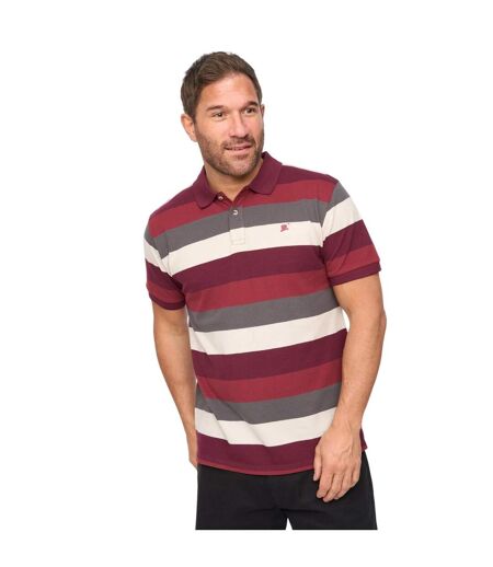 Polo Motif/style Rayé Hadley Homme Bordeaux Bewley & Ritch