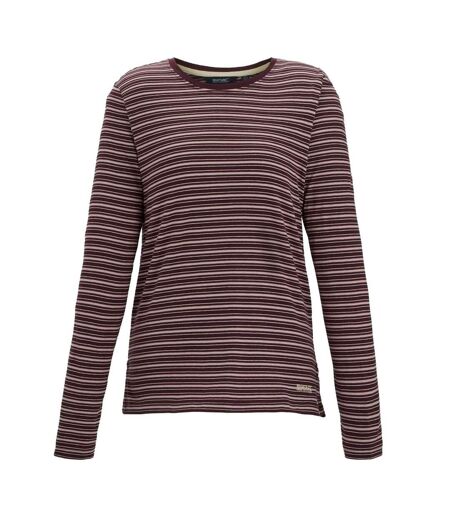 T-shirt Manches Longues Motif/style À Rayures Federica Femme Pourpre Lilas Clair Beige Clair Regatta