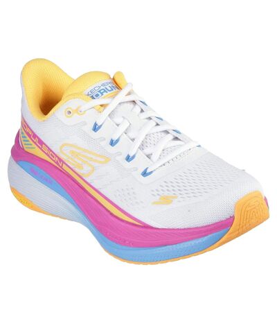 Womens/ladies Max Cushioning Propulsion Trainers White Orange Skechers