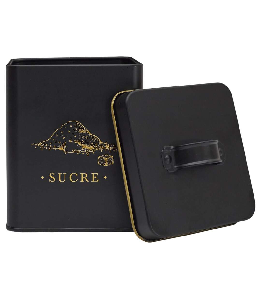 Boîte à Sucre en Métal Lounge 19cm Noir-3