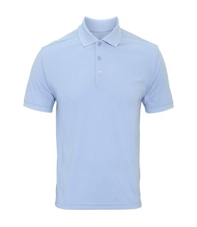 Premier Mens Coolchecker Pique Short Sleeve Polo T-Shirt (Light Blue)