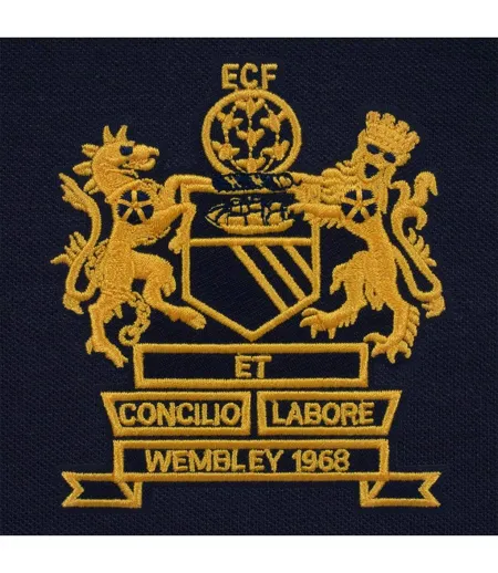 Mens Manchester 1968 Crest Polo Shirt Navy Fan Originals