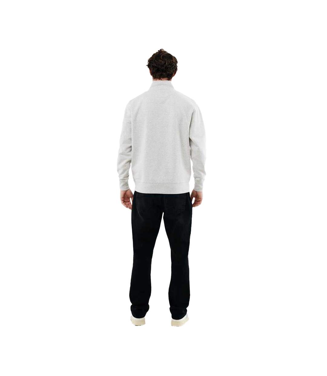 Unisex Adult Elgon Recycled Cotton Quarter Zip Sweater Top Light Heather Grey Iqoniq-4
