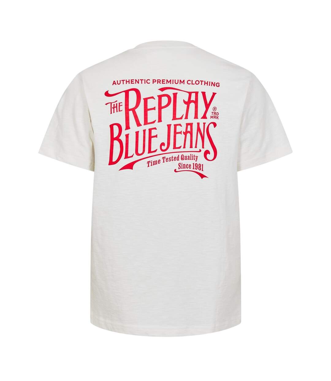 Mens Back Jeans Logo T-shirt White Replay-3