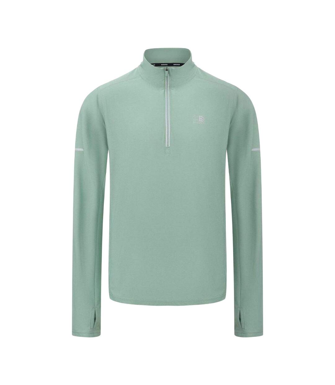 Mens Quarter Zip Long-sleeved Tracksuit Top Green Karrimor-1