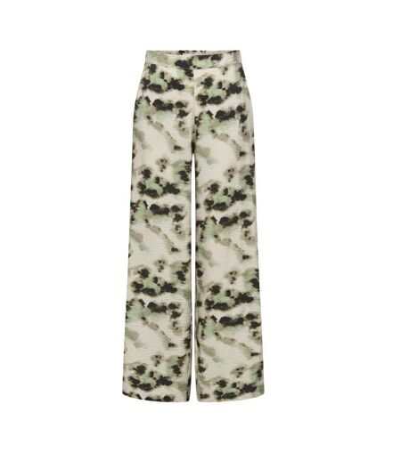 Pantalon fluide beige/vert/noir femme jdy millie