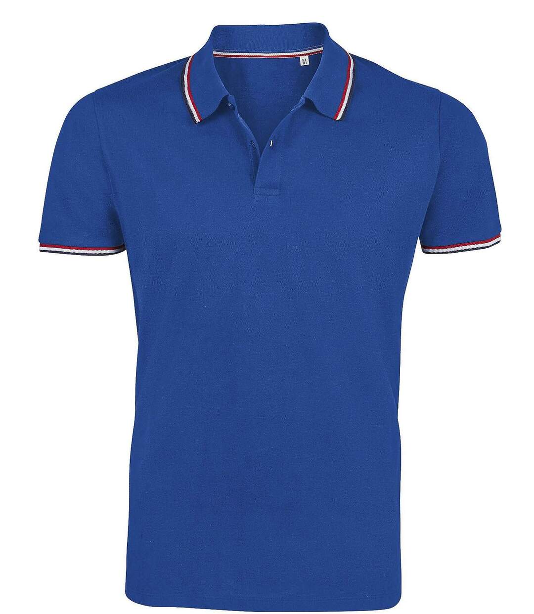 Polo homme liseret bleu blanc rouge - 02949 - bleu roi-2