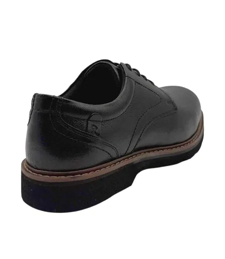 Mens Charlee Leather Derby Shoes Black Rockport