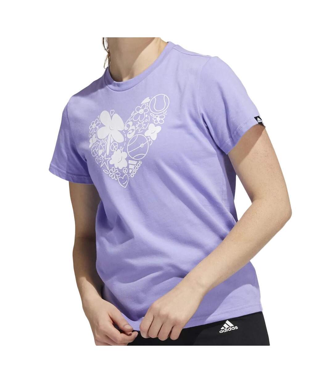 T-shirt Violet Femme Adidas Fun Sport - XS-1