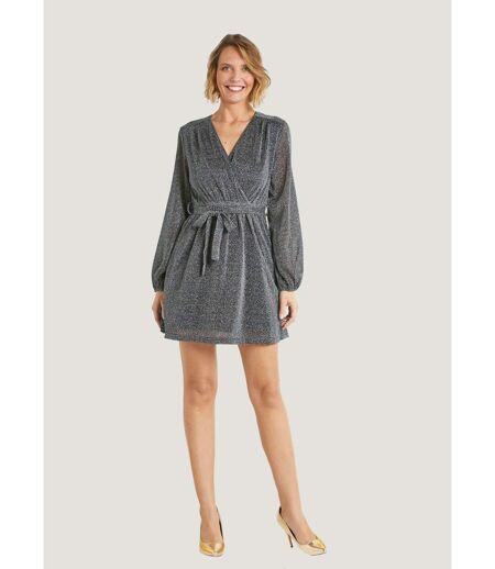 Robe courte chic brillante cache-coeur