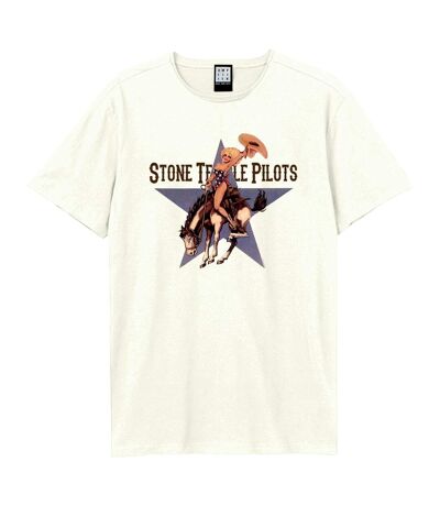 T-shirt cowboy star adulte vieux blanc Amplified