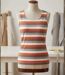 MAYFLOWER DONUT1 — Débardeur taupe / orange femme coton : le confort d'un style casual dynamique-3