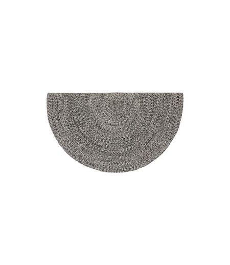 Tapis Déco Tressé Café 120cm Noir