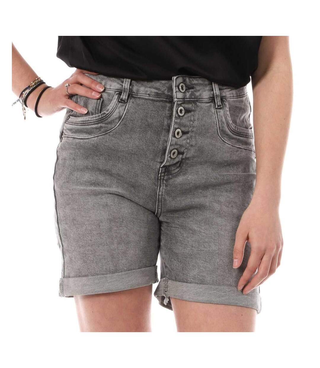 Short Gris Femme Monday Premium Long Please - L