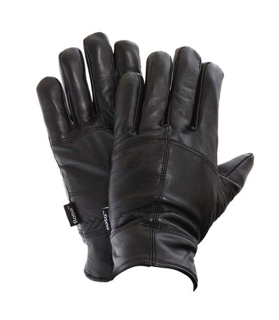 FLOSO Mens Thinsulate Lined Genuine Leather Gloves (3M 40g) (Black) - UTGL104