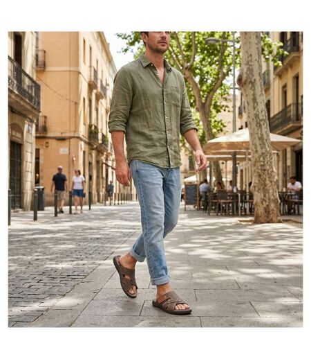OZABI Sandales homme croisées confort scratch été