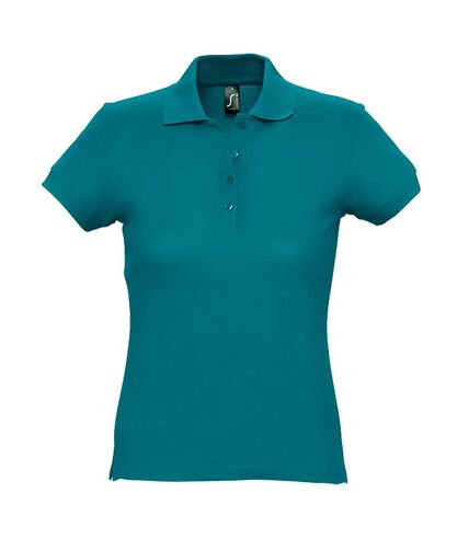 SOLS Womens/Ladies Passion Pique Short Sleeve Polo Shirt (Duck Blue)