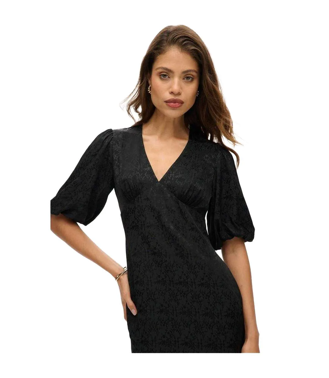 Robe Portefeuille Manches Courtes Motif/style Floral Femme Noir Superdry-3