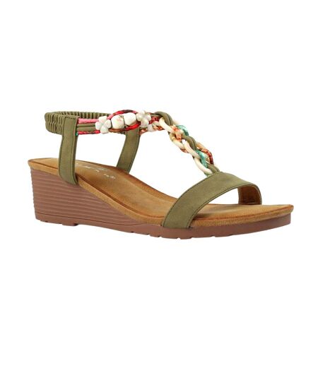 Sandales clemont femme vert kaki Lunar