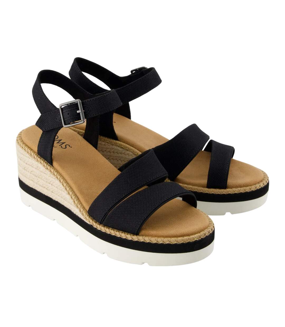 Womens/ladies Vegan Sandals Black Toms-1