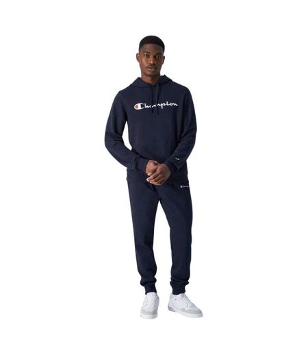 Sweat À Capuche Motif/style Logo Brodé Homme Bleu Marine Champion