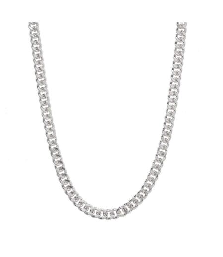 Metal Curb Chain Necklace One Size Silver Fabric