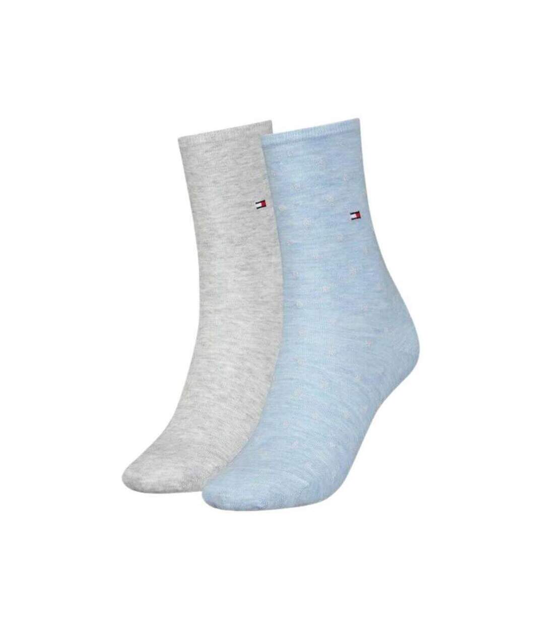 Chaussettes Femme Bleu Gris Tommy Hilfiger-1