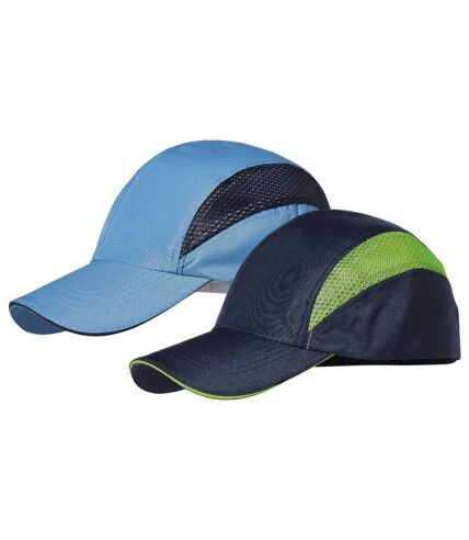 Pack of 2 Men's Microfibre Baseball Caps - Navy Turquoise