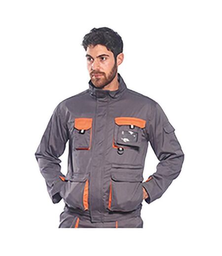 Portwest Mens Contrast Hardwearing Workwear Jacket (TX10) (Grey/Orange) (UTRW1018)