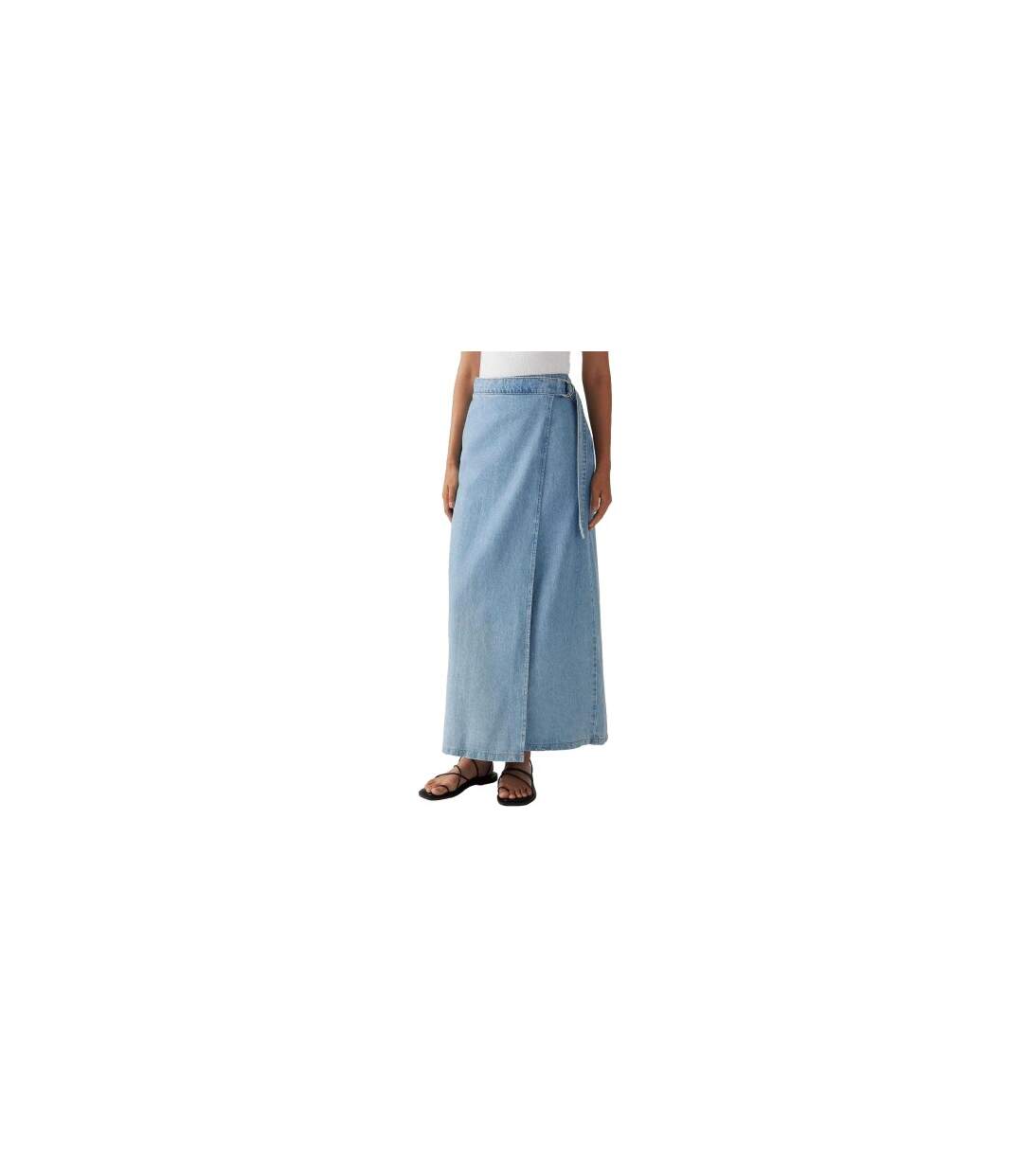 Womens/ladies Column Denim Wrap Skirt Blue Levis-1
