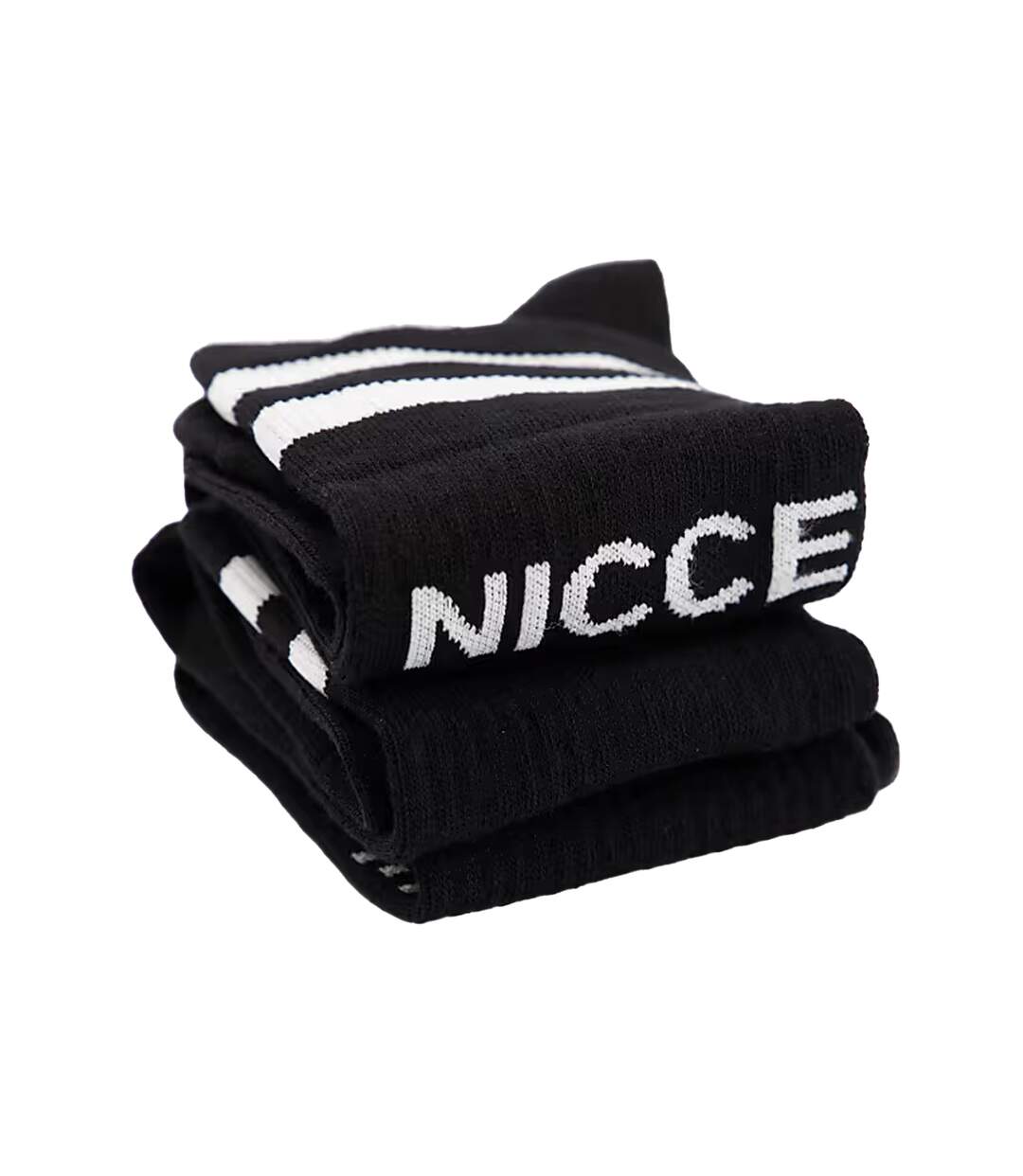 Lot De 3  Chaussettes Motif/style Rayures Contrastées Homme Noir Nicce-3